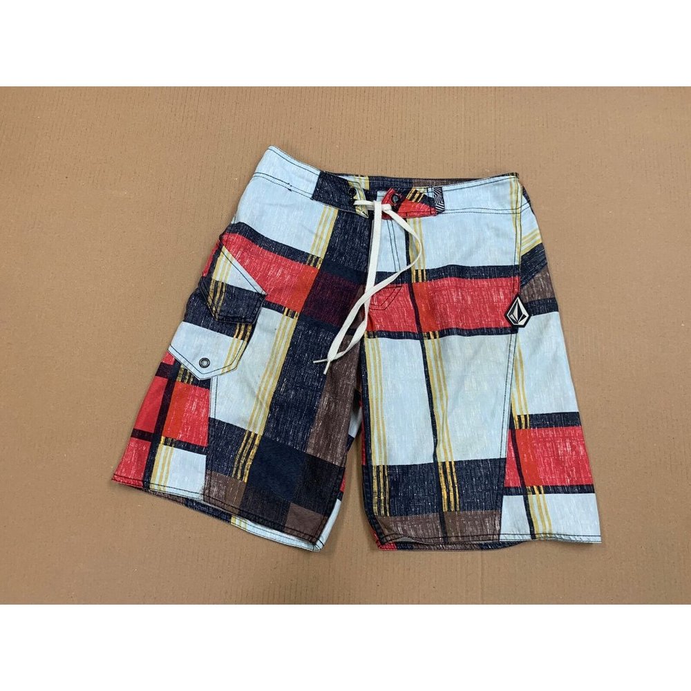Volcom Mens Board Swim Shorts Multi Color 100 % Polyester Size 28